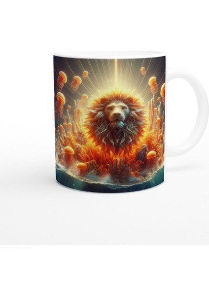 Aslan Burcu Baskılı Kahve Kupası - Astral Denizaltı Dünyası Vs3 modelleri