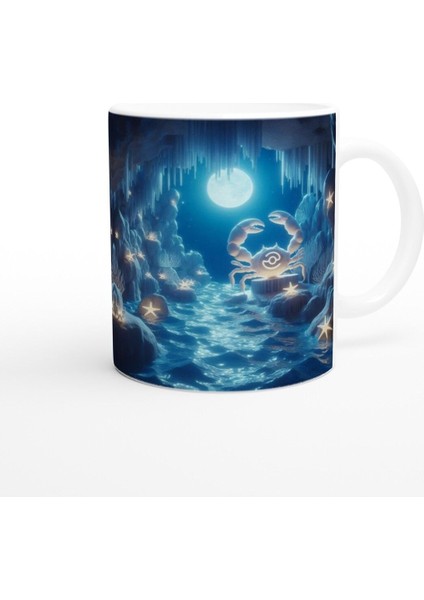 Yengeç Burcu Baskılı Kahve Kupası - Astral Denizaltı Dünyası Vs3 modelleri