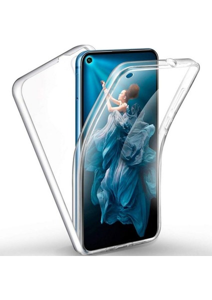 Honor 20 Uyumlu Kılıf Ön Arka 360 Koruma Arka Sert Mika Ön Silikon Şeffaf
