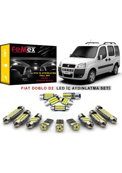 Fiat Doblo D2 LED Iç Aydınlatma Ampul Seti Femex Parlak Beyaz