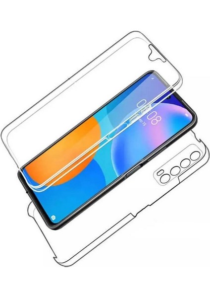 Huawei P Smart 2021 Uyumlu Kılıf Ön Arka 360 Koruma Arka Sert Mika Ön Silikon Şeffaf