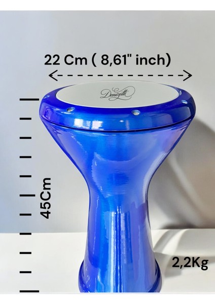 Metalik Mavi Mısır Döküm Darbuka Taşıma Kılıfı Hediyeli