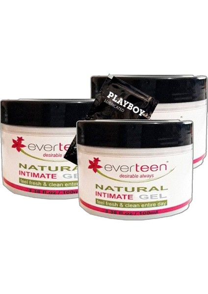 Everteen Kadın Natural Intimate Gel 3ADET 100 ml SNMP20329 Feel Fresh & Clean Entire Day + Yanında Jel
