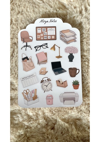 Ofis Temalı Sticker - Etiket - Çıkartma Bullet Journal, Ajanda, Planner, Günlük Için Uygun Set modelleri