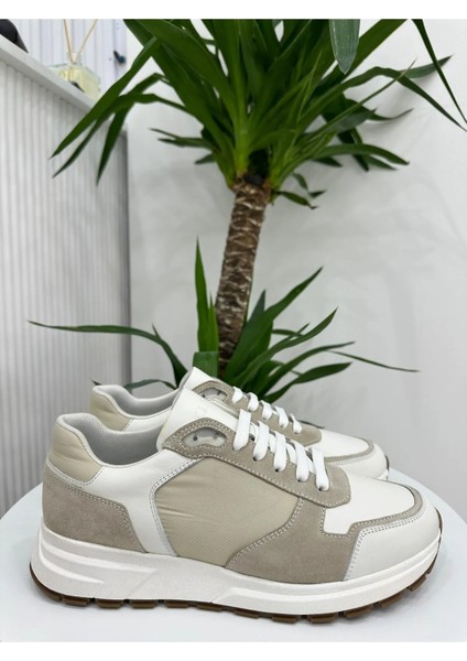 Hakiki Deri Süet Detaylı Sneaker Erkek Ayakkabı