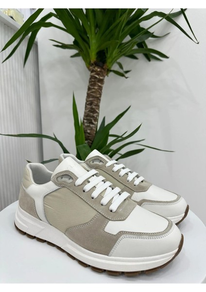 Hakiki Deri Süet Detaylı Sneaker Erkek Ayakkabı