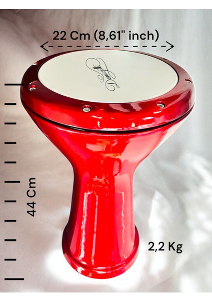 Metalik Kırmızı Mısır Döküm Darbuka Taşıma Kılıfı Hediyeli