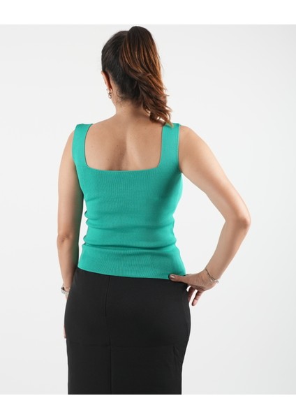 Body Merserize Tek Beden Esnek Likralı U Yaka Kolsuz Renkli fırsatları