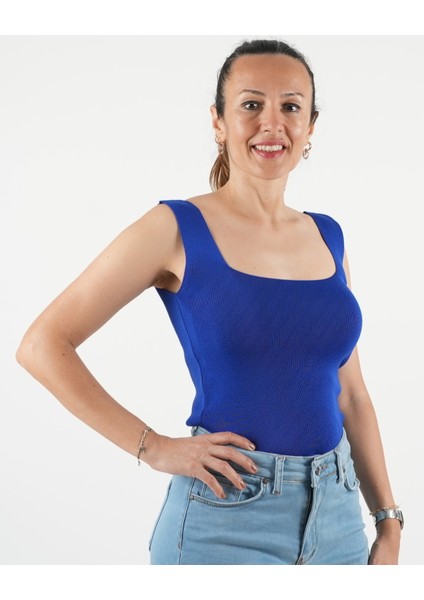 Body Merserize Tek Beden Esnek Likralı U Yaka Kolsuz Renkli fırsatları
