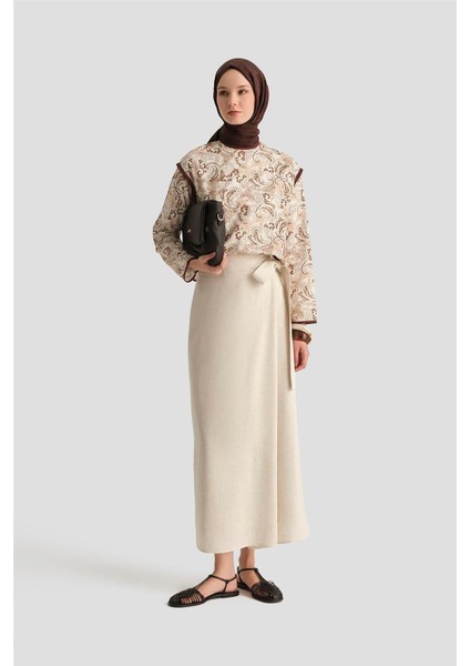 Desenli Bluz 25Y3744 Kahverengi