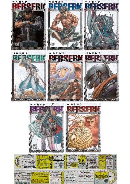 Berserk 8 Cilt Manga Seti + Mat. Öğreten Cetvel