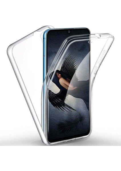 Samsung Galaxy A70 Uyumlu Kılıf Ön Arka 360 Koruma Arka Sert Mika Ön Silikon Şeffaf