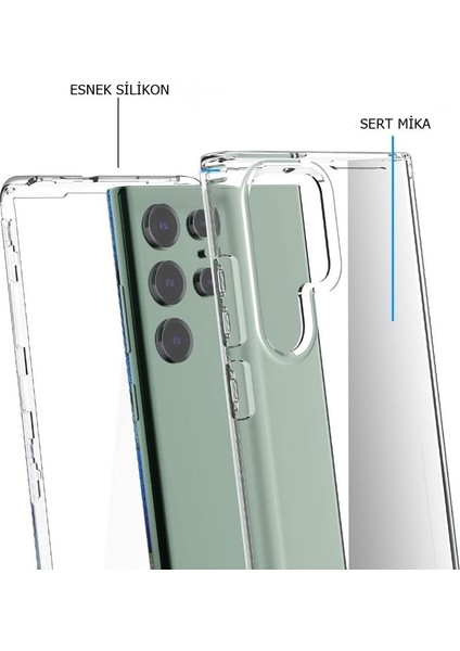 Samsung Galaxy S23 Ultra Uyumlu Kılıf Ön Arka 360 Koruma Arka Sert Mika Ön Silikon Şeffaf fiyatları