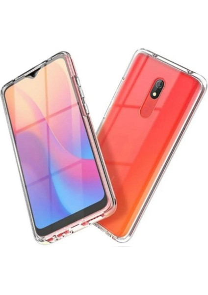 Xiaomi Redmi 8 Uyumlu Kılıf Ön Arka 360 Koruma Arka Sert Mika Ön Silikon Şeffaf