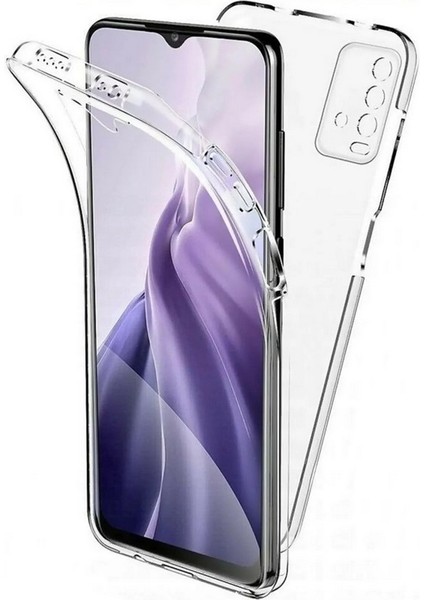 Xiaomi Redmi 9t Uyumlu Kılıf Ön Arka 360 Koruma Arka Sert Mika Ön Silikon Şeffaf