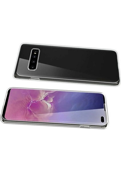 Samsung Galaxy S10 Plus Uyumlu Kılıf Ön Arka 360 Koruma Arka Sert Mika Ön Silikon Şeffaf