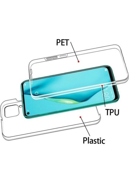 Huawei P40 Lite Uyumlu Kılıf Ön Arka 360 Koruma Arka Sert Mika Ön Silikon Şeffaf modelleri