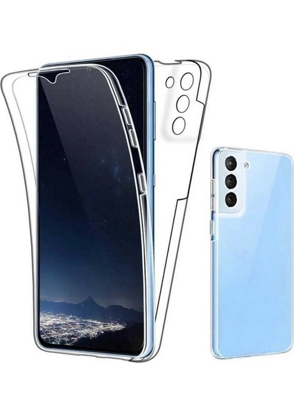 Samsung Galaxy S21 Plus Uyumlu Kılıf Ön Arka 360 Koruma Arka Sert Mika Ön Silikon Şeffaf