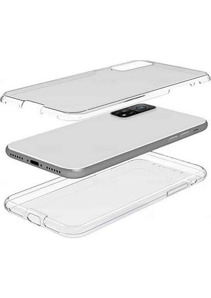 Xiaomi Mi 10T Pro Uyumlu Kılıf Ön Arka 360 Koruma Arka Sert Mika Ön Silikon Şeffaf
