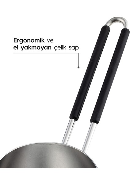 Modern 4 Parça Standlı Paslanmaz Çelik Cezve Seti