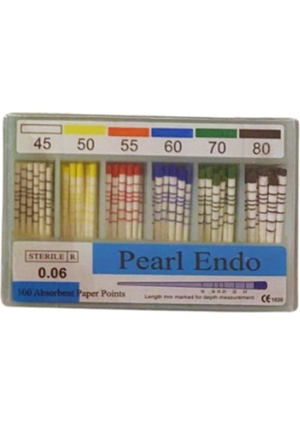 Pearl Endo Paper Points 0.6 Açılı No 45-80 Asorti