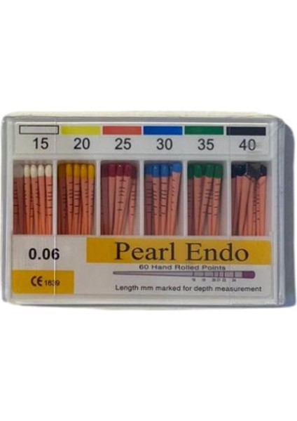 Pearl Endo Gutta Percha 0.6 Açılı No 15-40 Asorti
