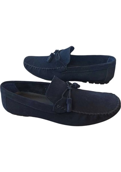 Hakiki Deri Nubuk Babet Lacivert Erkek Ayakkabı AP01TOK