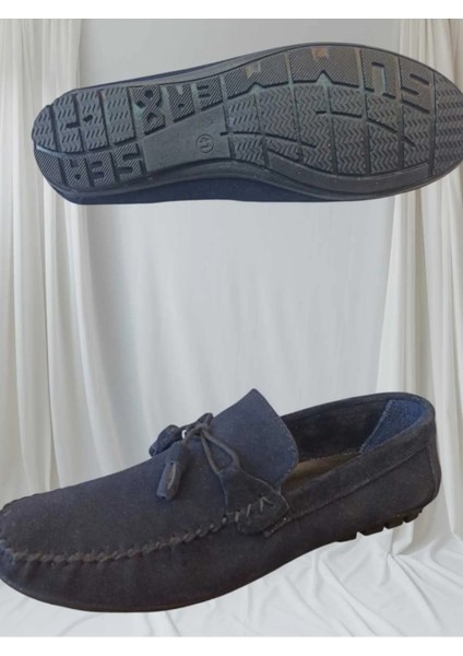 Hakiki Deri Nubuk Babet Lacivert Erkek Ayakkabı AP01TOK fırsatları