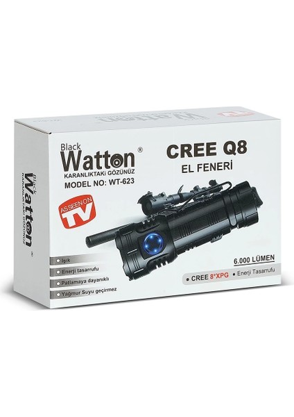 Cree Q8- Xpg 8+1 LED Şarjlı El Feneri WT-623 fırsatları
