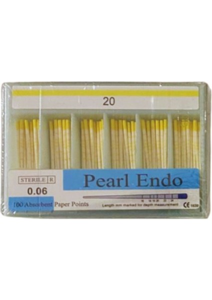 Pearl Endo Paper Points 0.6 Açılı No 20
