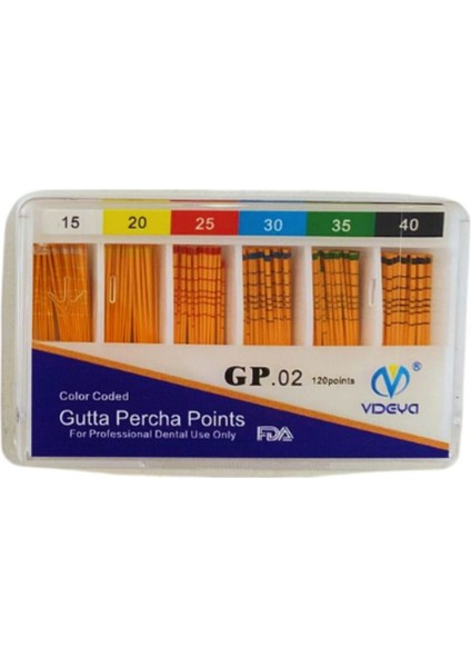 Vıdeya Gutta Percha Açısız No 15-40 Asorti