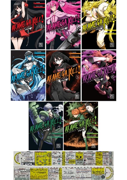 Akame Ga Kill 8 Cilt Manga Seti + Mat. Öğreten Cetvel