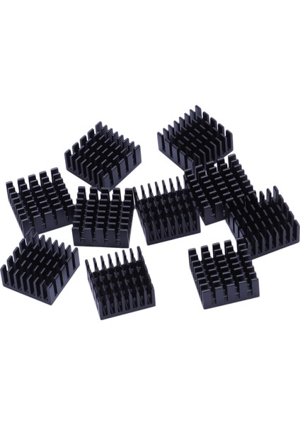 10 Adet Siyah Alüminyum Soğutucu Radyatör Isı Emici Soğutucu 20MM x 20MM x 10MM (Yurt Dışından)