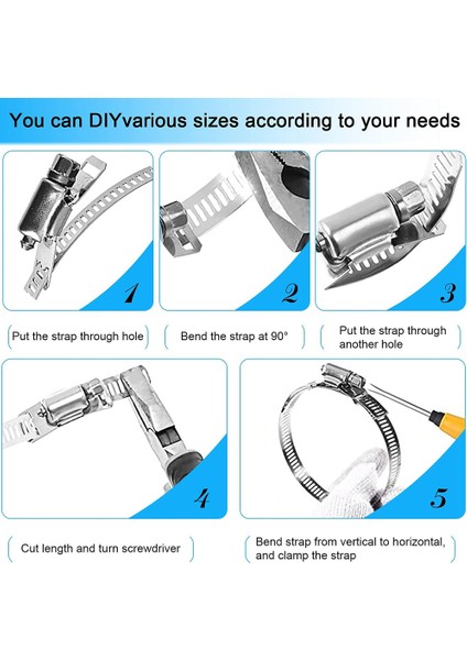 Hortum Kelepçeleri Paslanmaz Çelik Ayarlanabilir 3 Metre Hortum Kelepçesi Seti Salyangoz Kelepçe Bandı 4 Bağlantı Elemanı Ev Gaz Borusu Su Borusu Için (Yurt Dışından) fırsatları