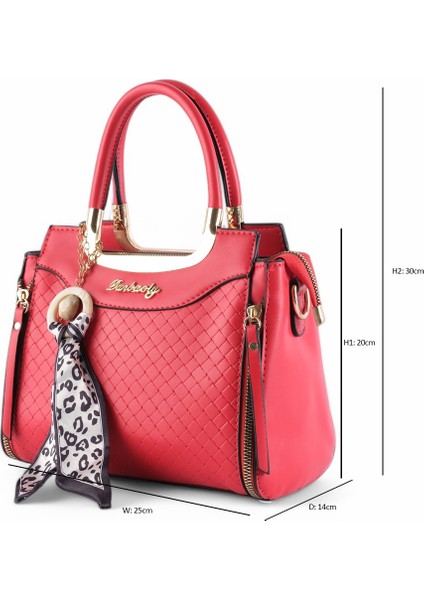 Şık Kadın Çanta, Moda Pu Deri Omuz Çantası Leopar Desenli Fular, Çok Yönlü Çanta (Ithal) indirimleri