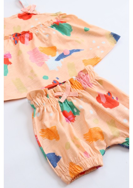 Kız Bebek Tunik Model Şortlu Alt-Üst Takım
