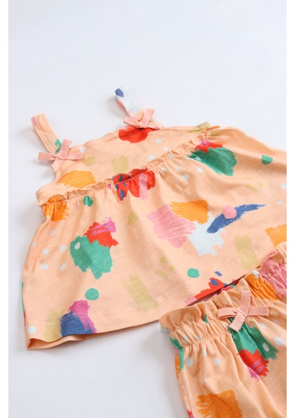 Kız Bebek Tunik Model Şortlu Alt-Üst Takım