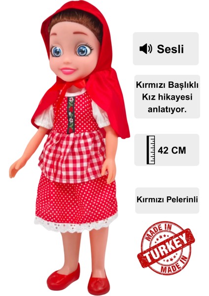 Kırmızı Başlıklı Kız Hikayesi Anlatan 45 cm Et Bebek