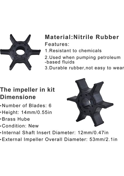 63V-W0078 Su Pompası Pervane Onarım Takımı Yamaha Pervane Dıştan Takmalı Motorlar 2 Zamanlı 9.9 Hp 15 Hp 1996-2019 Için Uygundur (Yurt Dışından) indirimleri