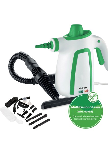WHL-609LB 2-In-1 Buharlı Temizlik Makinesi – El Tipi ve Mop Özellikli, Çok Amaçlı Temizlik