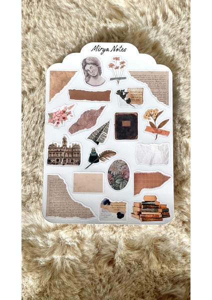 Vintage Temalı Sticker - Etiket - Çıkartma Bullet Journal, Ajanda, Planner, Günlük Için Uygun Set modelleri