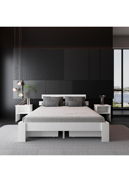 4 Çekmeceli Lotus Mdf Karyola | Çift Kişilik Yatak Uyumlu, Kolay Kurulum