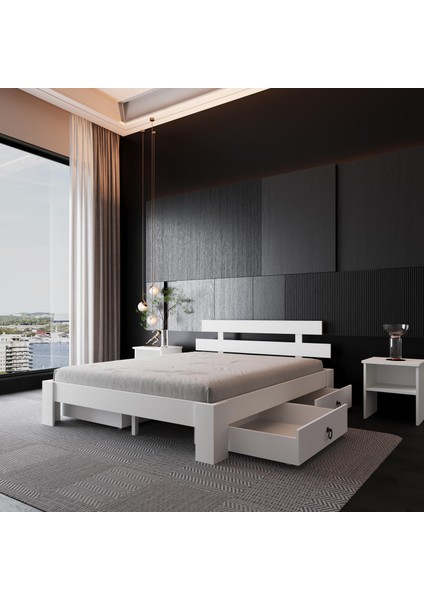 4 Çekmeceli Lotus Mdf Karyola | Çift Kişilik Yatak Uyumlu, Kolay Kurulum fiyatları