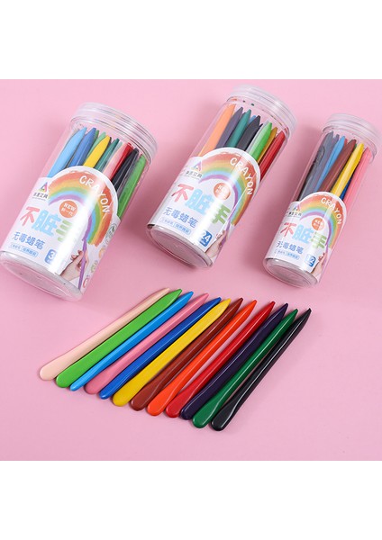 Plastik Boya Kalemleri Çocuk Kovası Yapışmaz Boya Fırçaları Renkli Çizim Kalem Seti (Yurt Dışından)