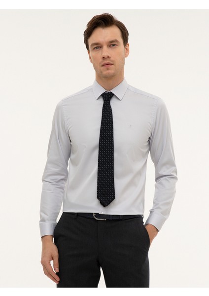 Erkek Açık Mavi Slim Fit Uzun Kollu Gömlek 50226511-VR095