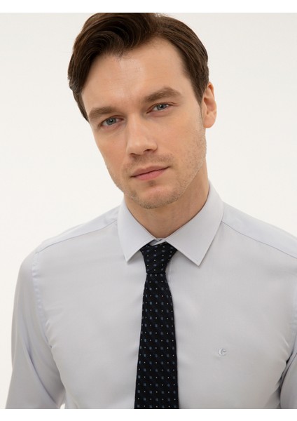 Erkek Açık Mavi Slim Fit Uzun Kollu Gömlek 50226511-VR095