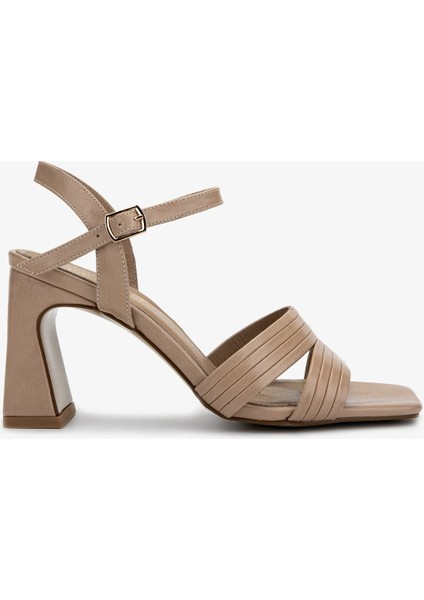 Kadın Vegan Bej Topuklu Ayakkabı 1073 622 Bn Ayk Y25 Nude Cılt