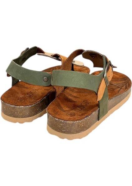 Bej Multi Hakiki Deri Parmak Arası Mantar Taban Tokalı Sandalet modelleri