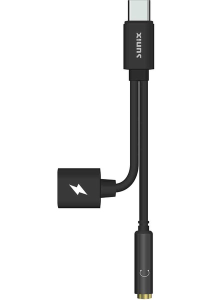 Sunix 2'si 1 Arada Type-C To 3.5mm Aux + Şarj ve Kulaklık Çevirici