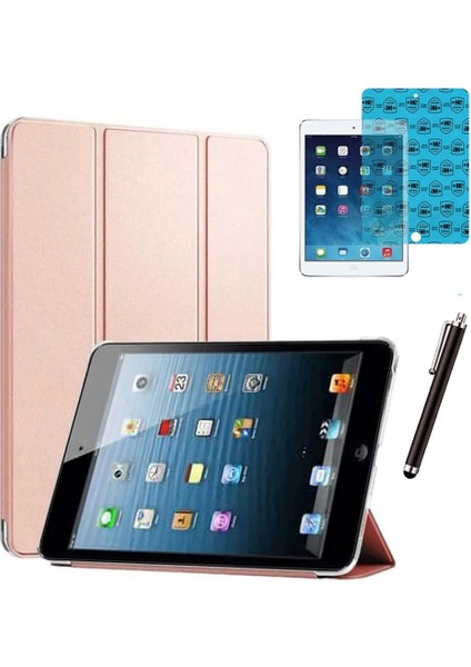 Apple iPad Mini 2 / Mini 3 Uyumlu Smart Cover Tablet Kılıfı Ekran Koruyucu Kalem Set